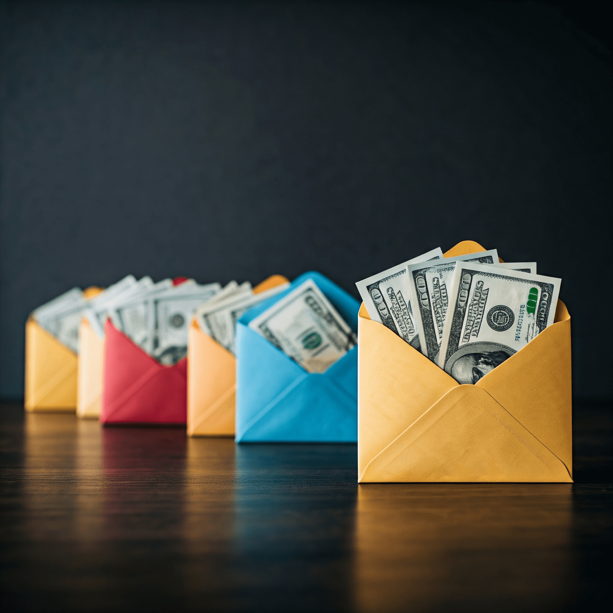 Illustration of budgeting envelopes